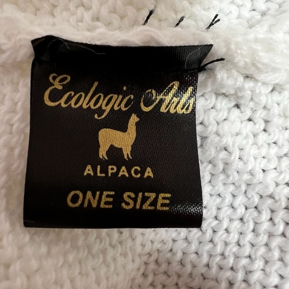 Ecologic Arts Peruvian Hand Woven Alpaca Wool Tasseled Hooded Sweater One Sz - Picture 7 of 8